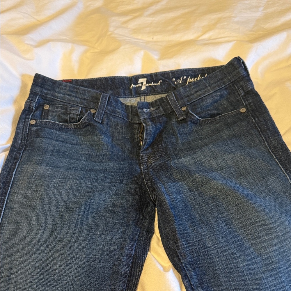 7 For All Mankind Women's Dark Blue Boot Cut “A” Pocket Jeans